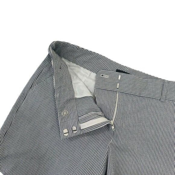 Ann Taylor Women Seesucker Striped Cotton Blend Chino Shorts Size 8 Gray &White - Picture 11 of 12